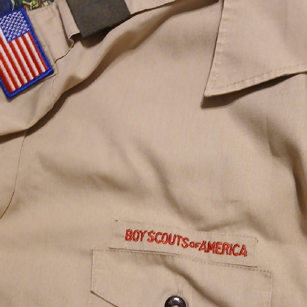 Men's Tan BSA  ASST. Scoutmaster XL Uniform Shirt - Picture 4 of 14